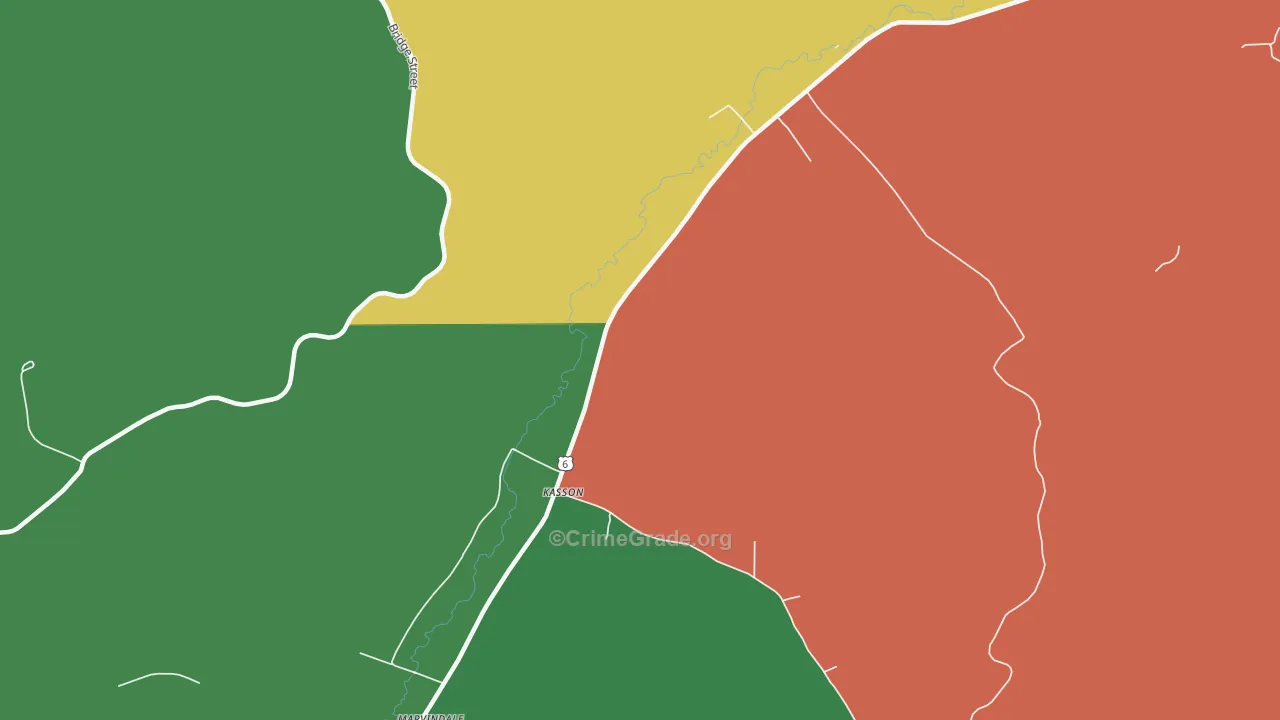 Kasson, PA Map of Theft Rates