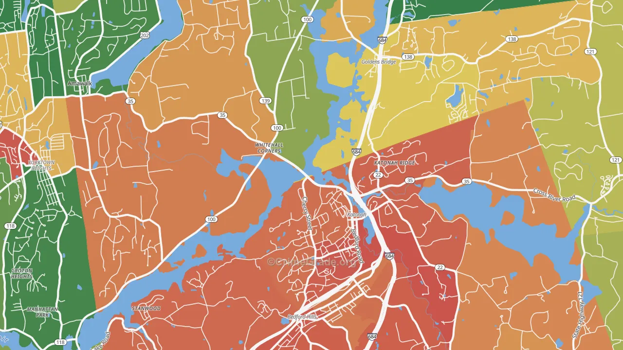 Katonah, NY Map of Theft Rates