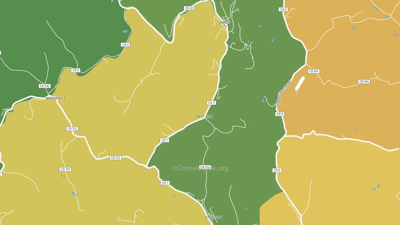 Katy Lick, WV Map of Theft Rates