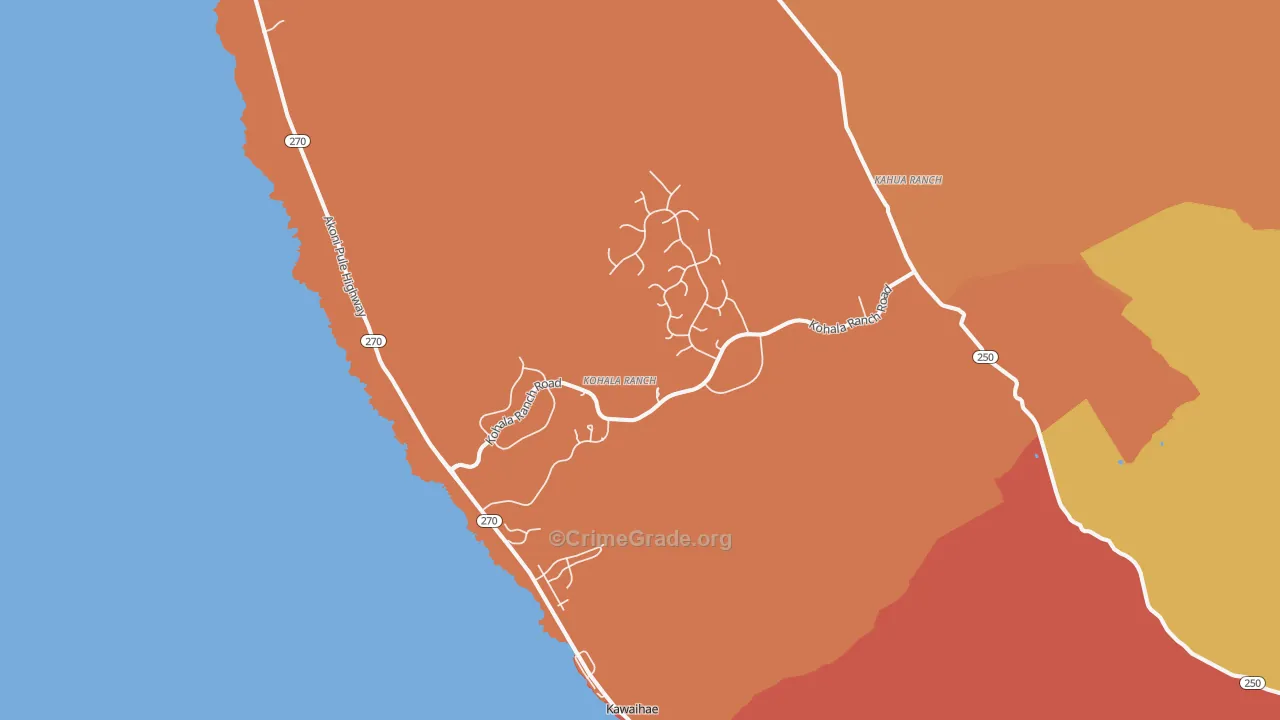 Kawaihae, HI Map of Theft Rates