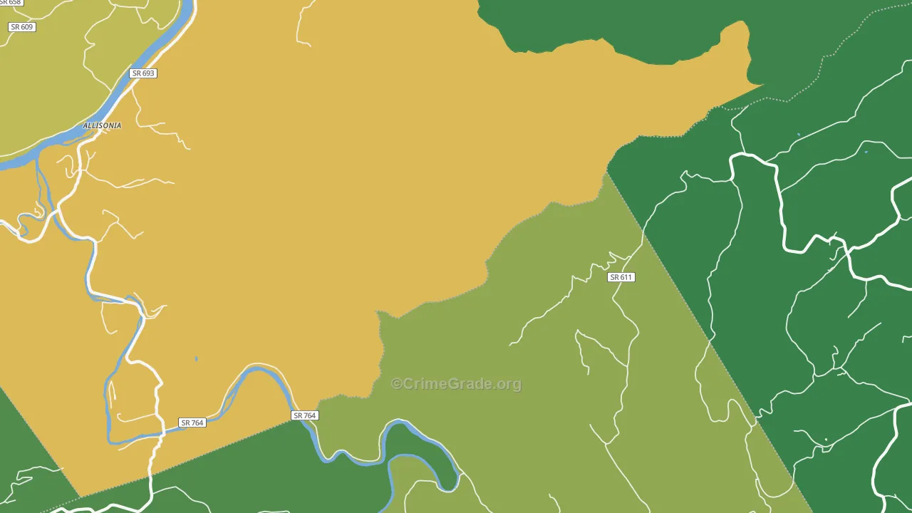 Kayoulah, VA Map of Theft Rates