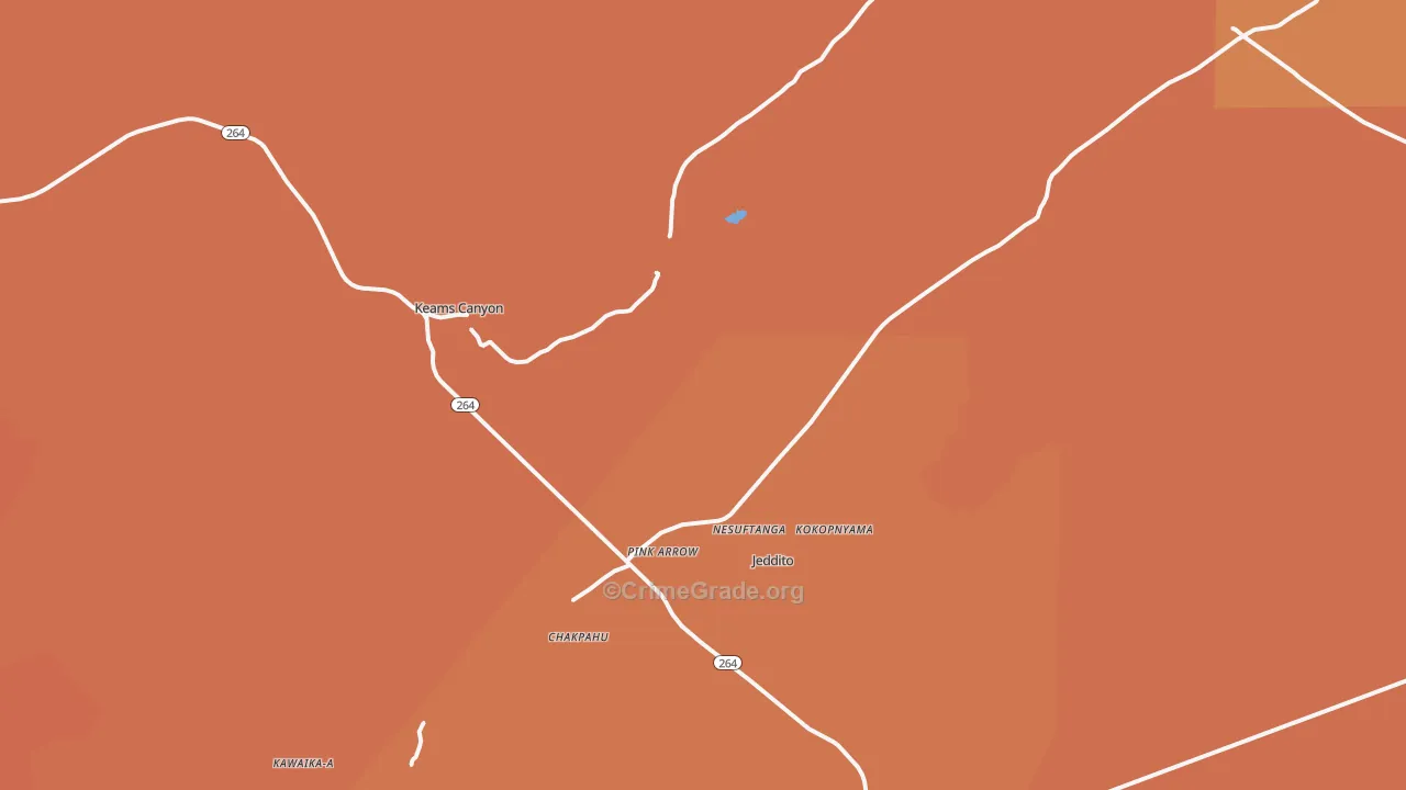 Keams Canyon, AZ Map of Theft Rates