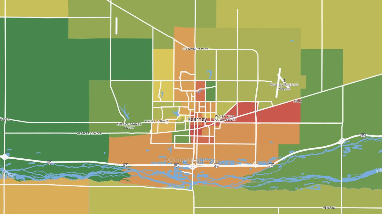 Kearney, NE Map of Theft Rates