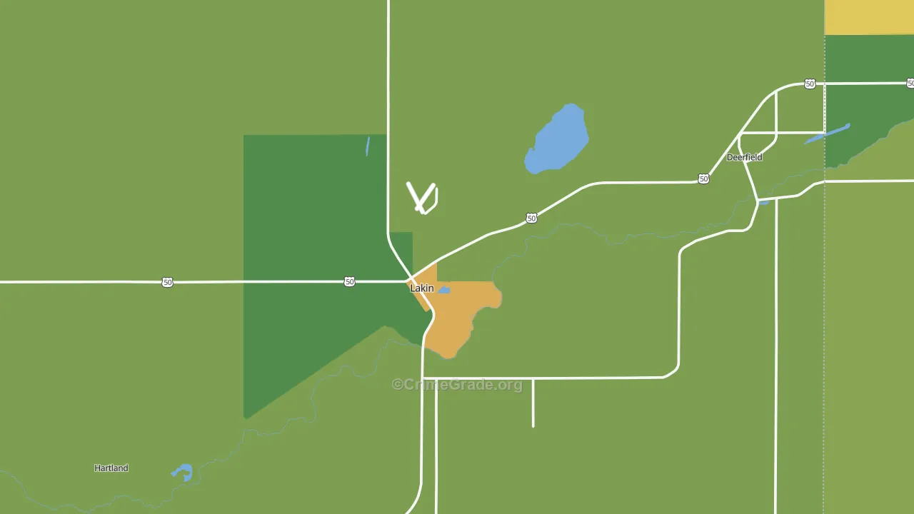 Kearny County, KS Map of Theft Rates