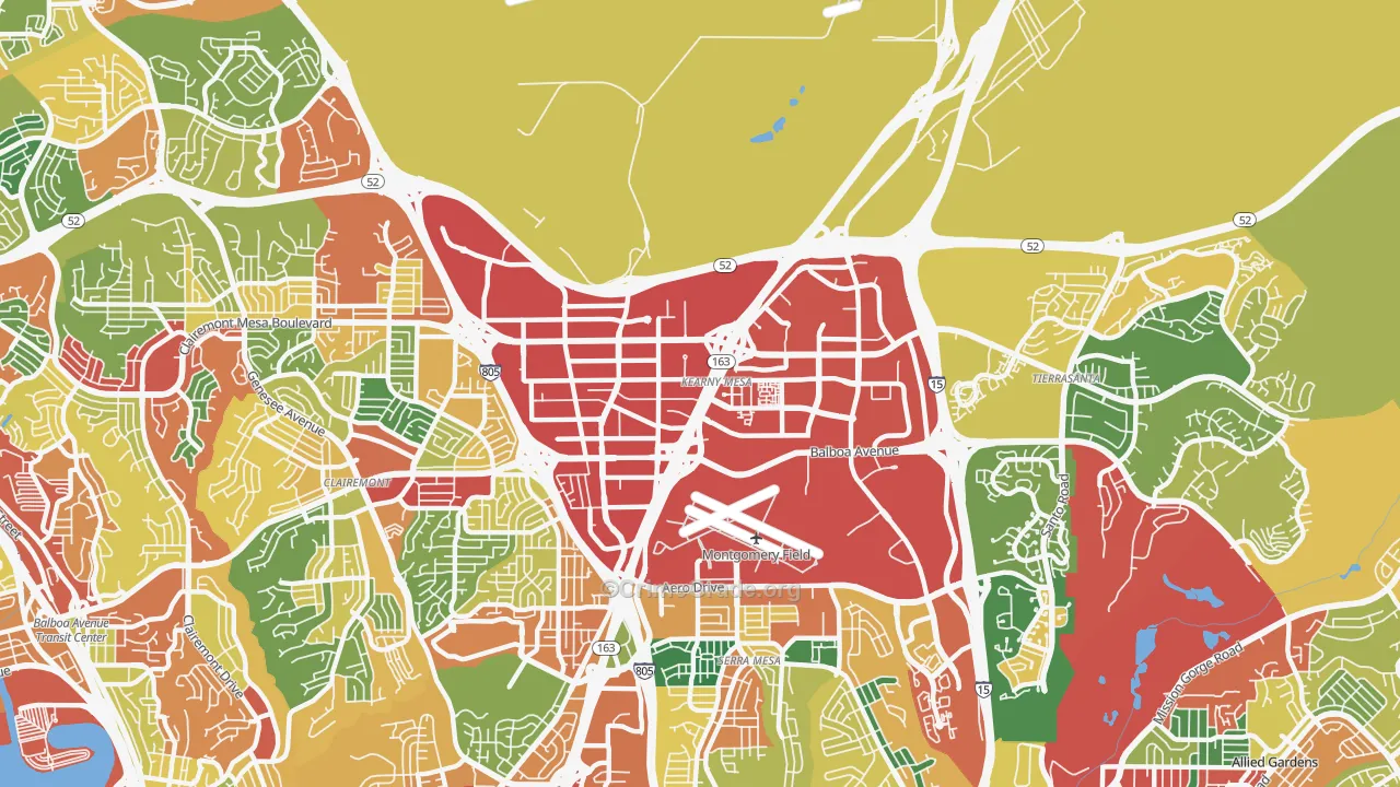 Kearny Mesa, San Diego, CA Map of Theft Rates