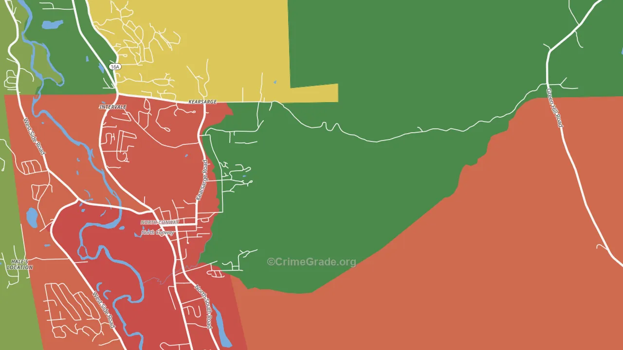 Kearsarge, NH Map of Theft Rates