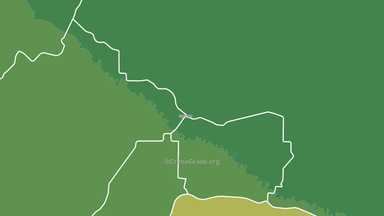 Keating, OR Map of Theft Rates