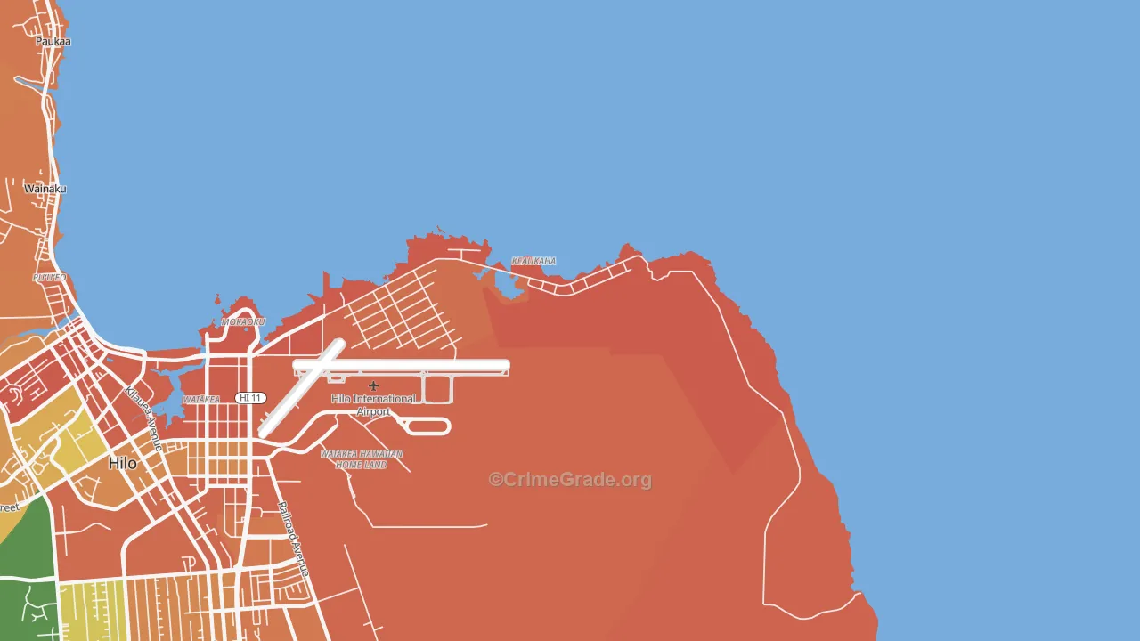 Keaukaha, HI Map of Theft Rates