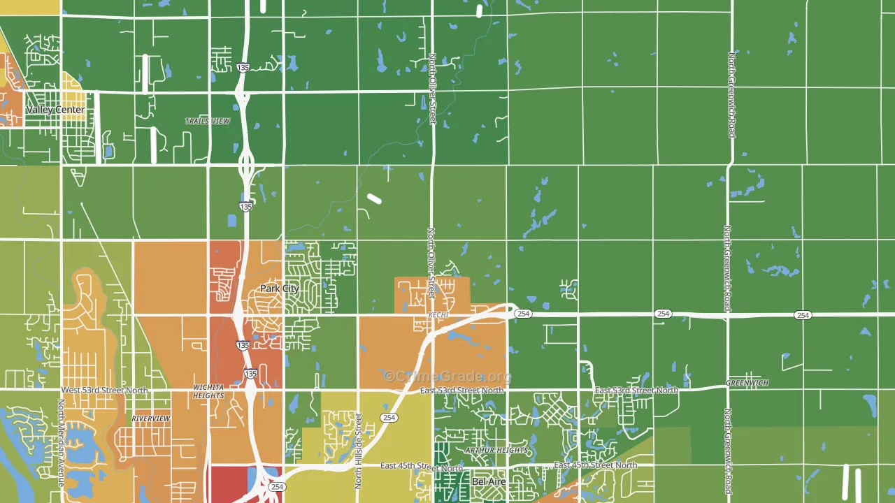 Kechi, KS Map of Theft Rates