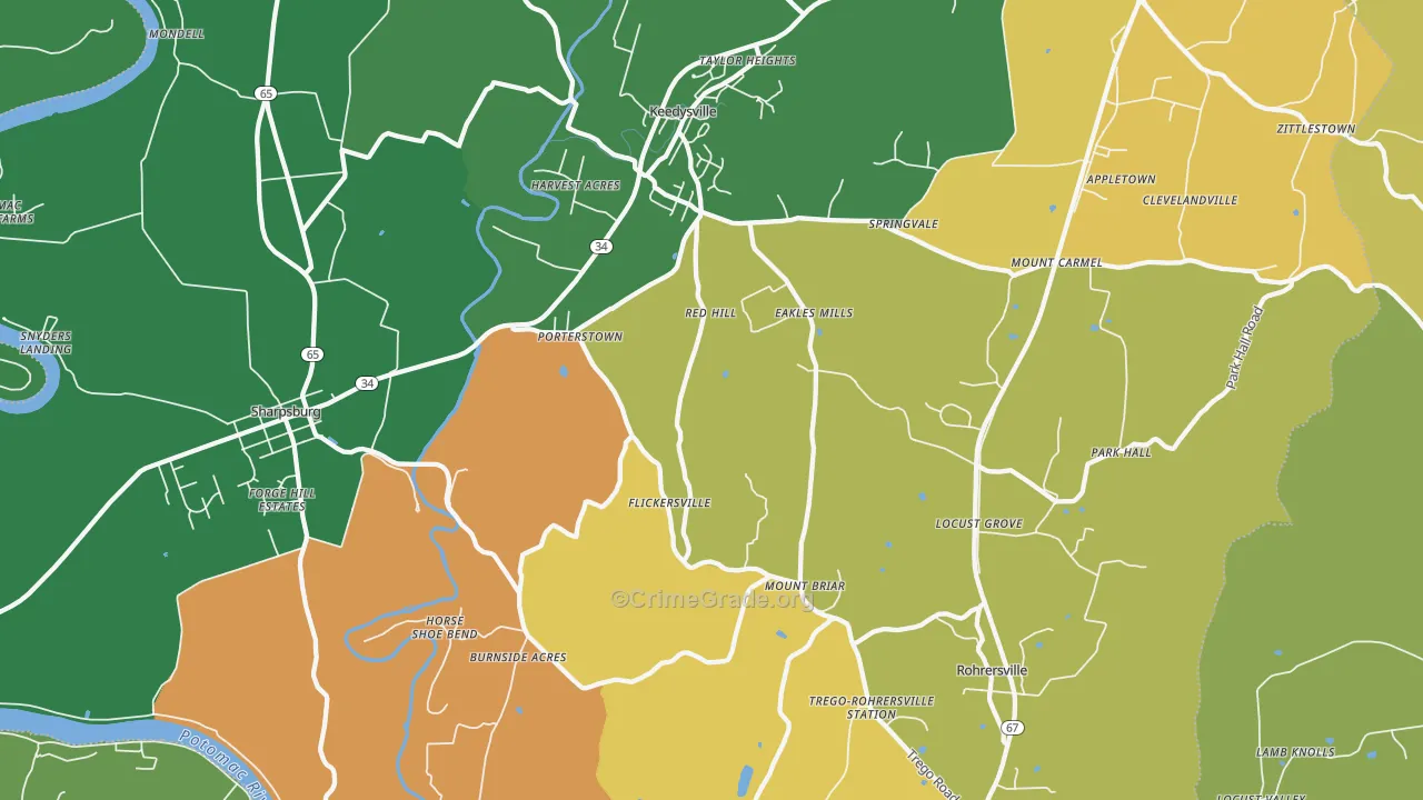 Keedysville, MD Map of Theft Rates