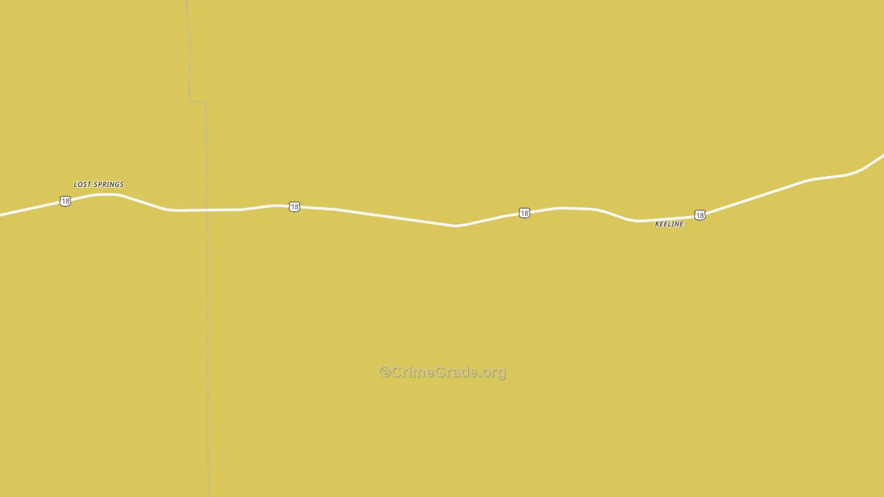 Keeline, WY Map of Theft Rates