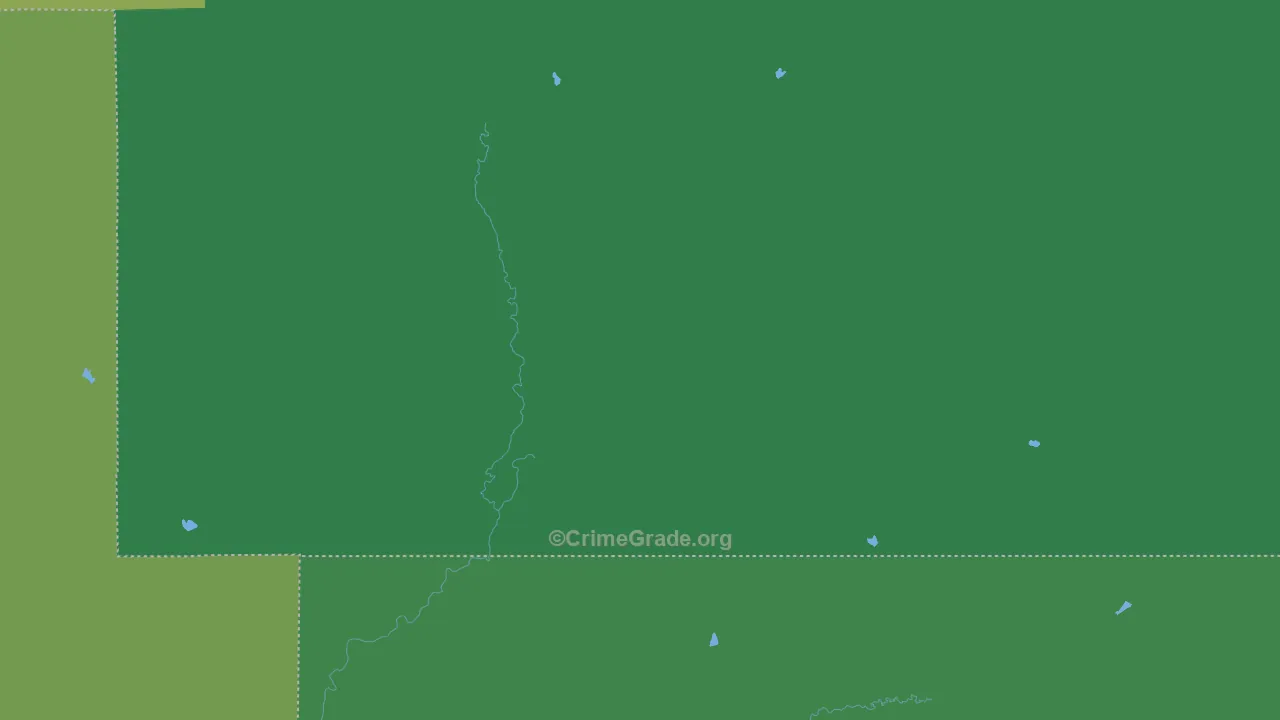 Keene, KS Map of Theft Rates