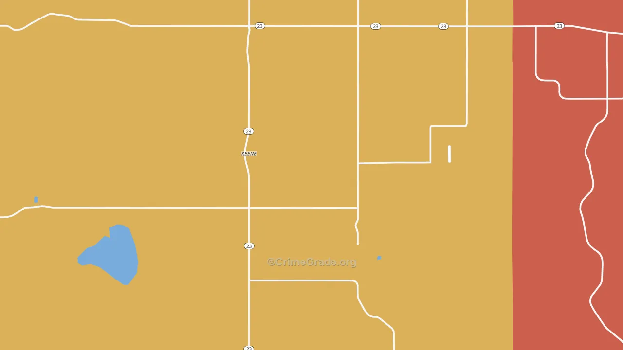 Keene, ND Map of Theft Rates