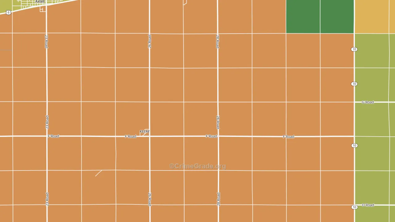 Keene, NE Map of Theft Rates