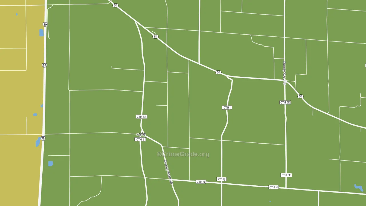 Keene, WI Map of Theft Rates