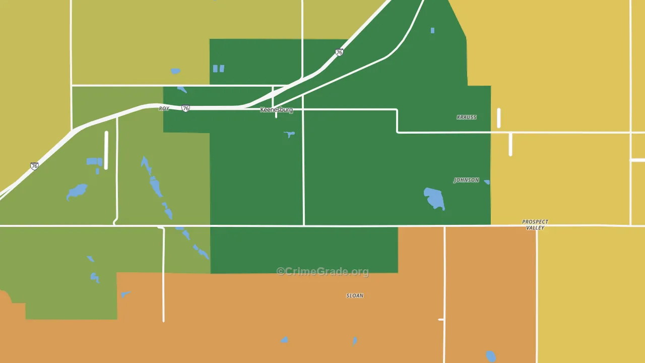 Keenesburg, CO Map of Theft Rates