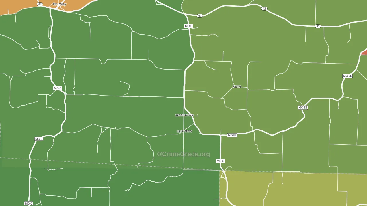 Keethtown, MO Map of Theft Rates