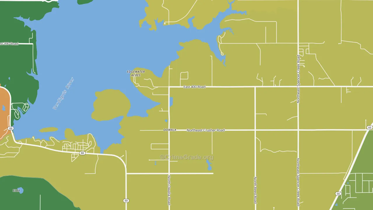 Keetonville, OK Map of Theft Rates