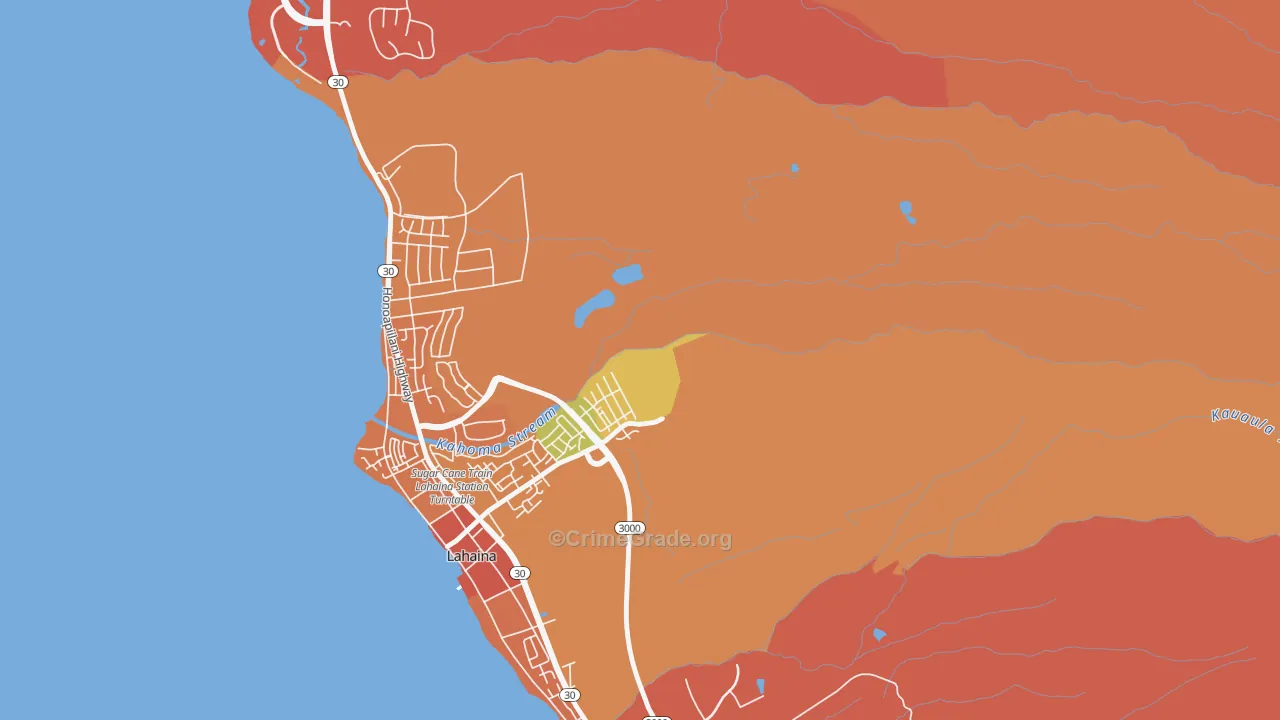 Kelawea, HI Map of Theft Rates