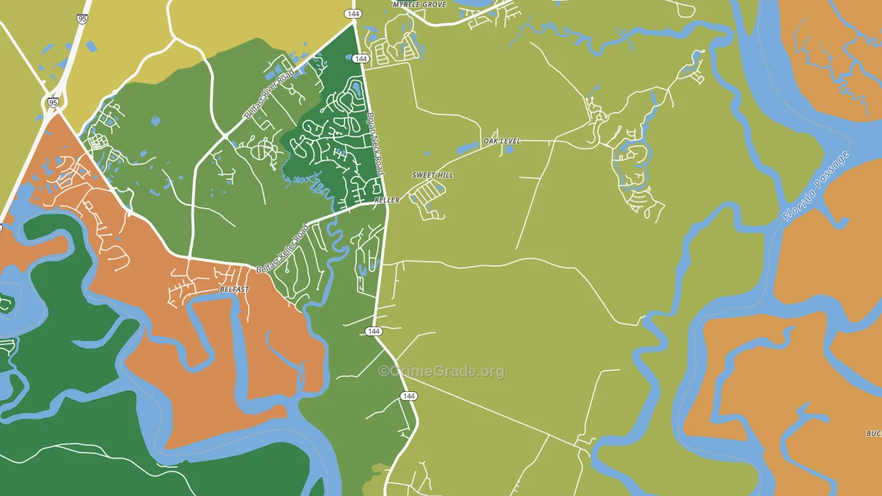 Keller, GA Map of Theft Rates