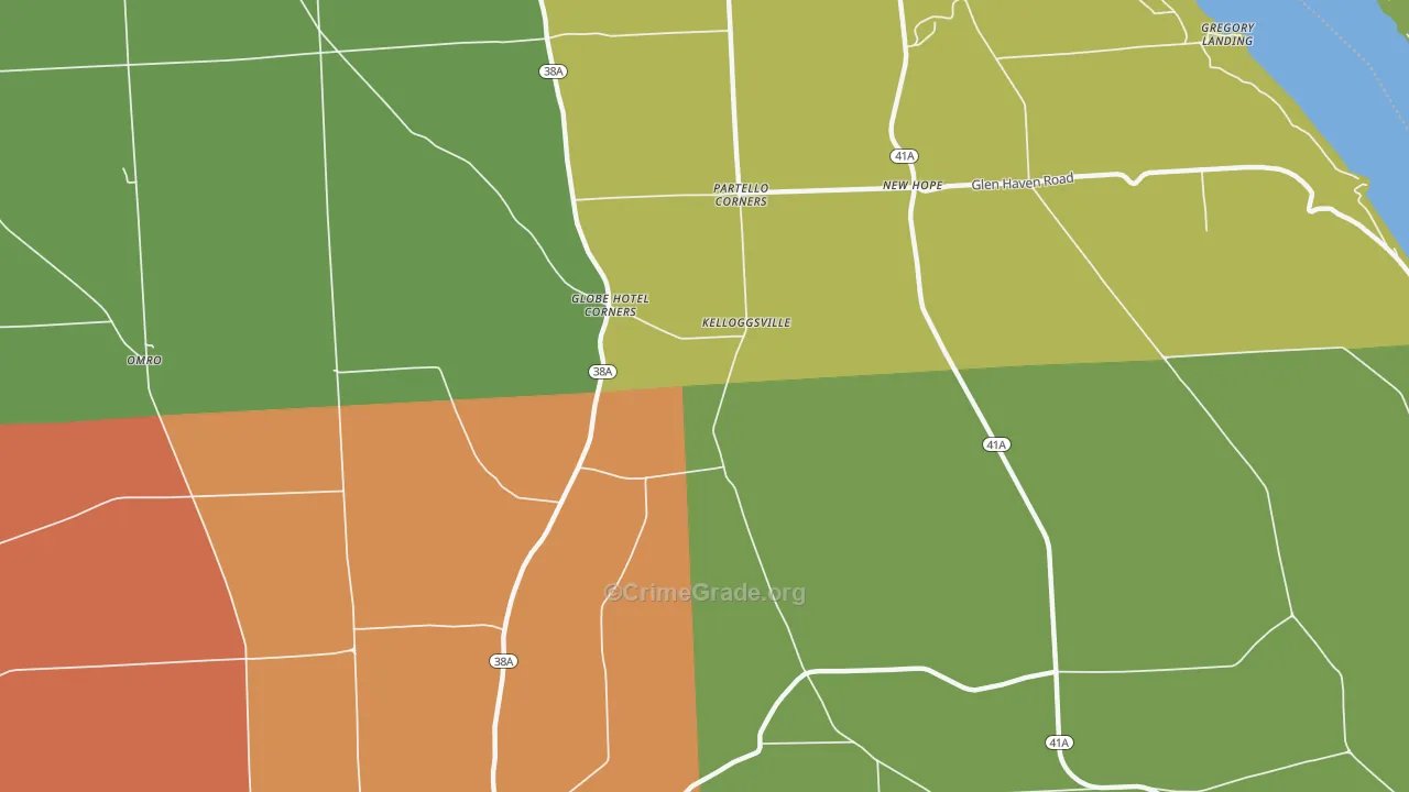 Kelloggsville, NY Map of Theft Rates