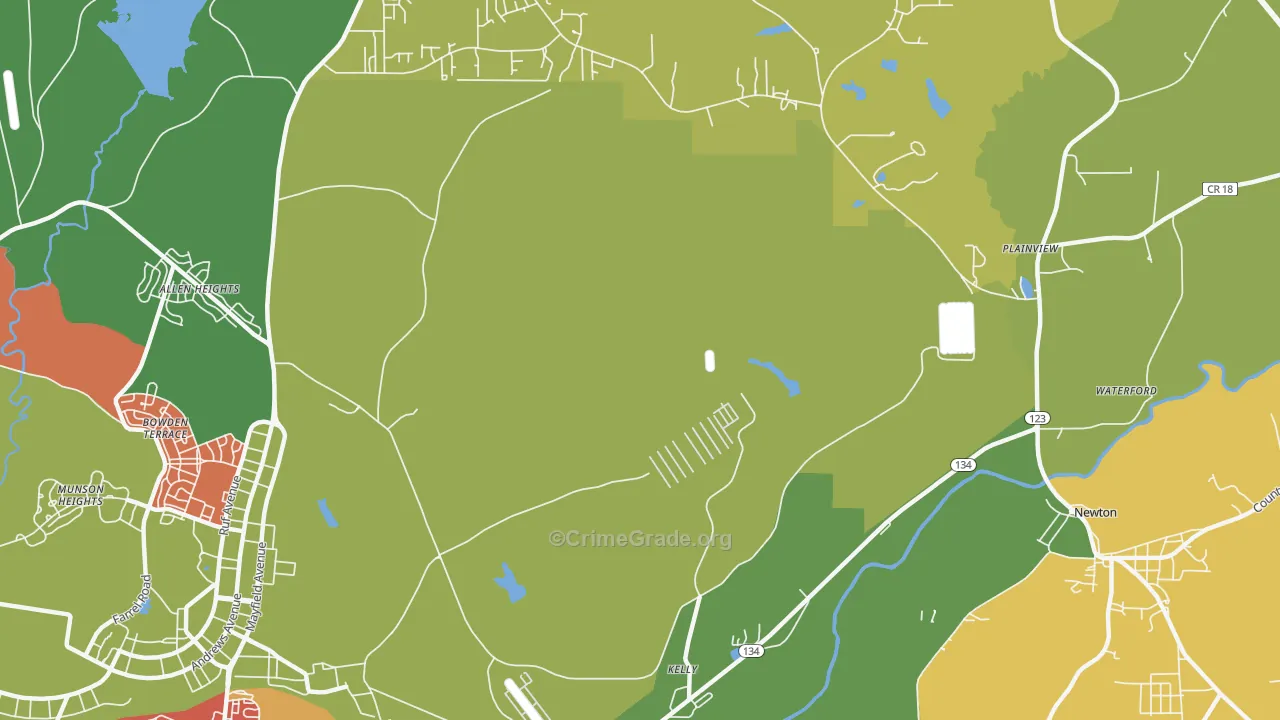 Kelly, AL Map of Theft Rates