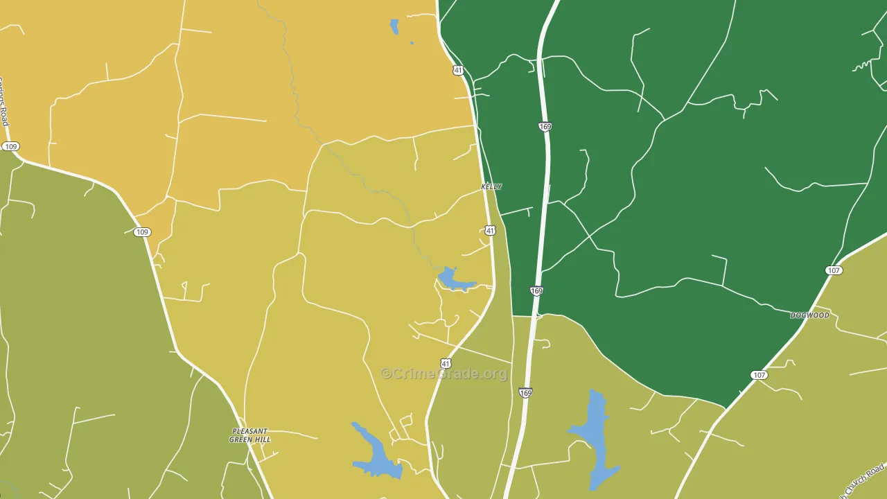 Kelly, KY Map of Theft Rates