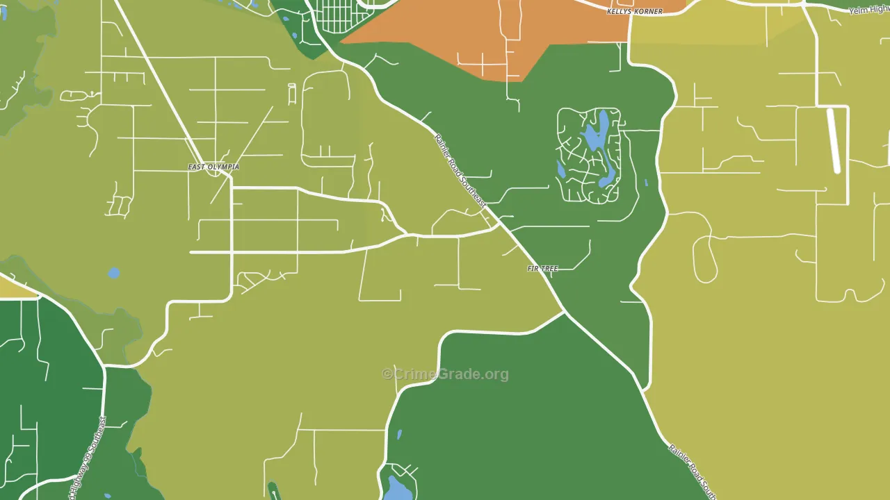 Kellys Korner, WA Map of Theft Rates
