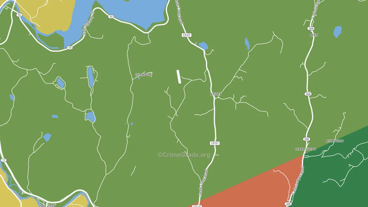 Kelsey, NY Map of Theft Rates