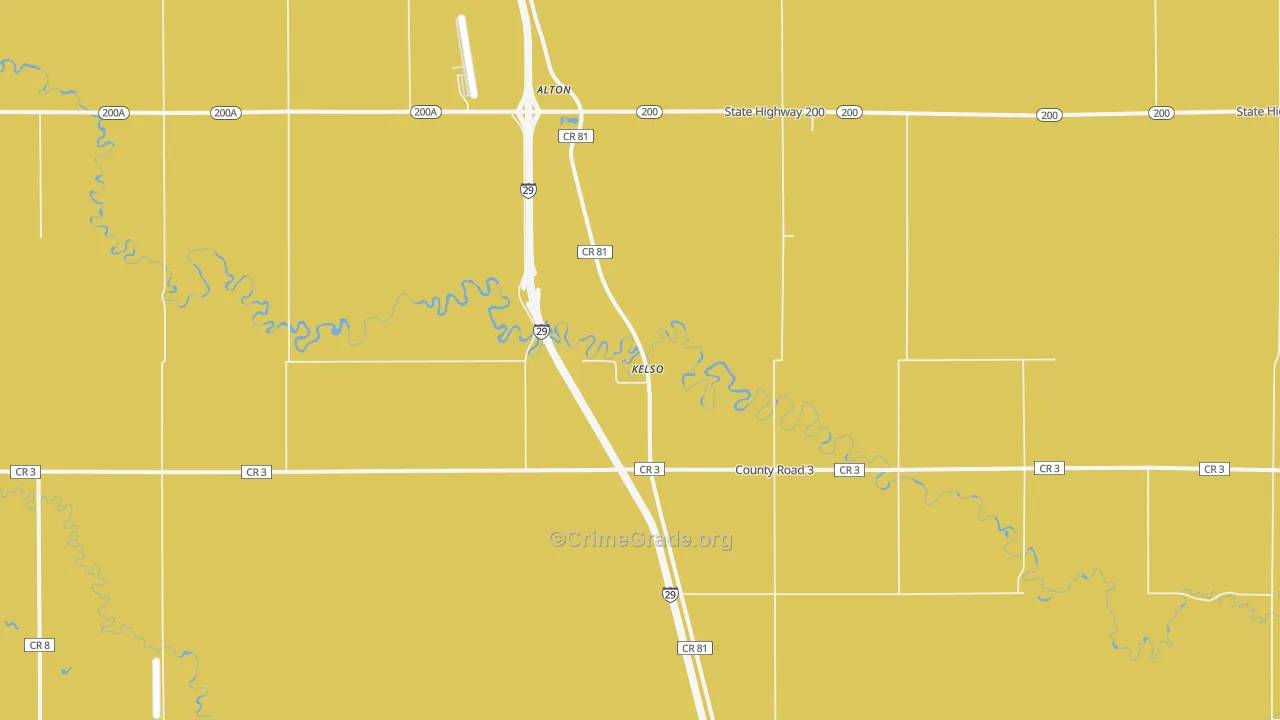 Kelso, ND Map of Theft Rates