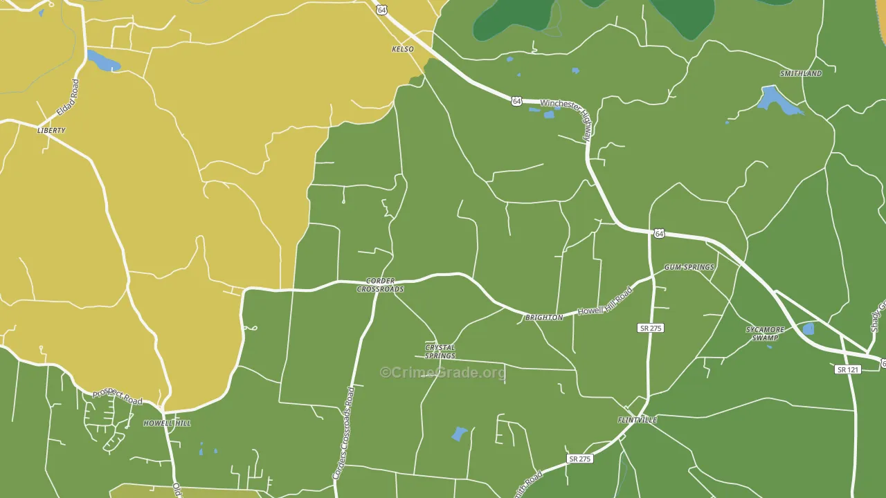 Kelso, TN Map of Theft Rates