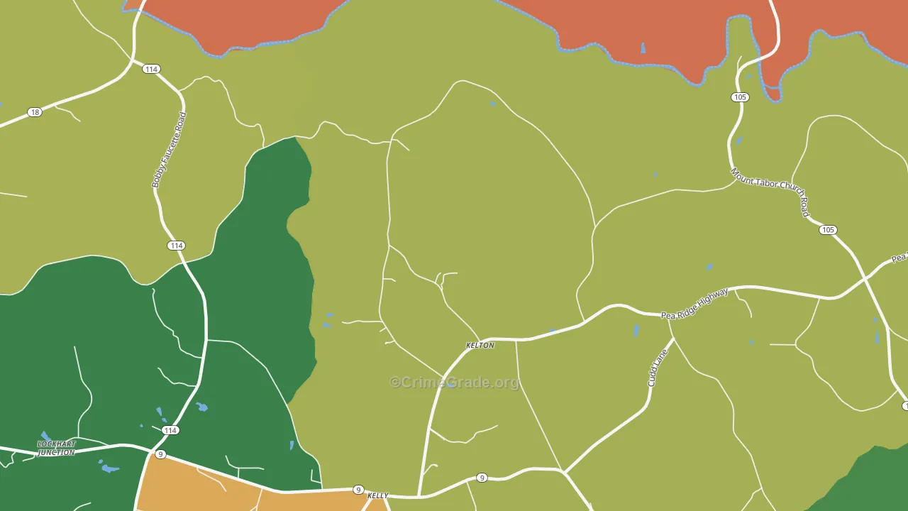 Kelton, SC Map of Theft Rates