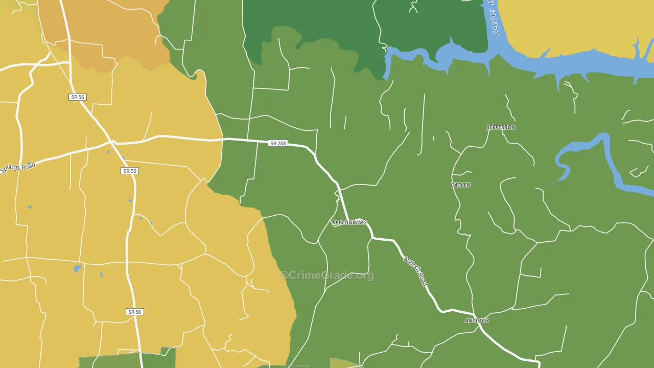 Keltonburg, TN Map of Theft Rates