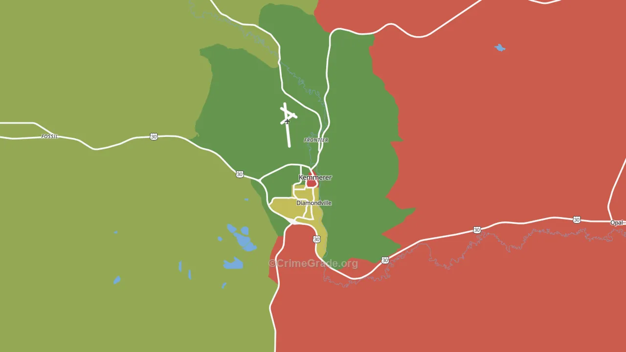 Kemmerer, WY Map of Theft Rates