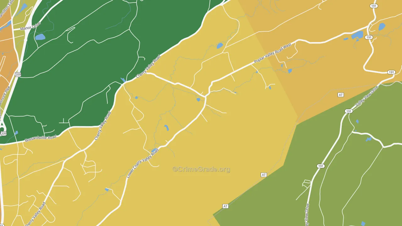 Kemmererville, PA Map of Theft Rates