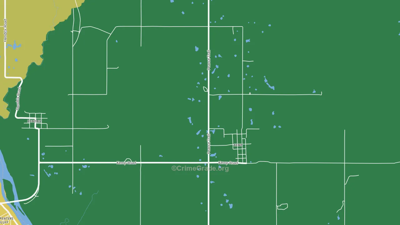 Kemp, OK Map of Theft Rates