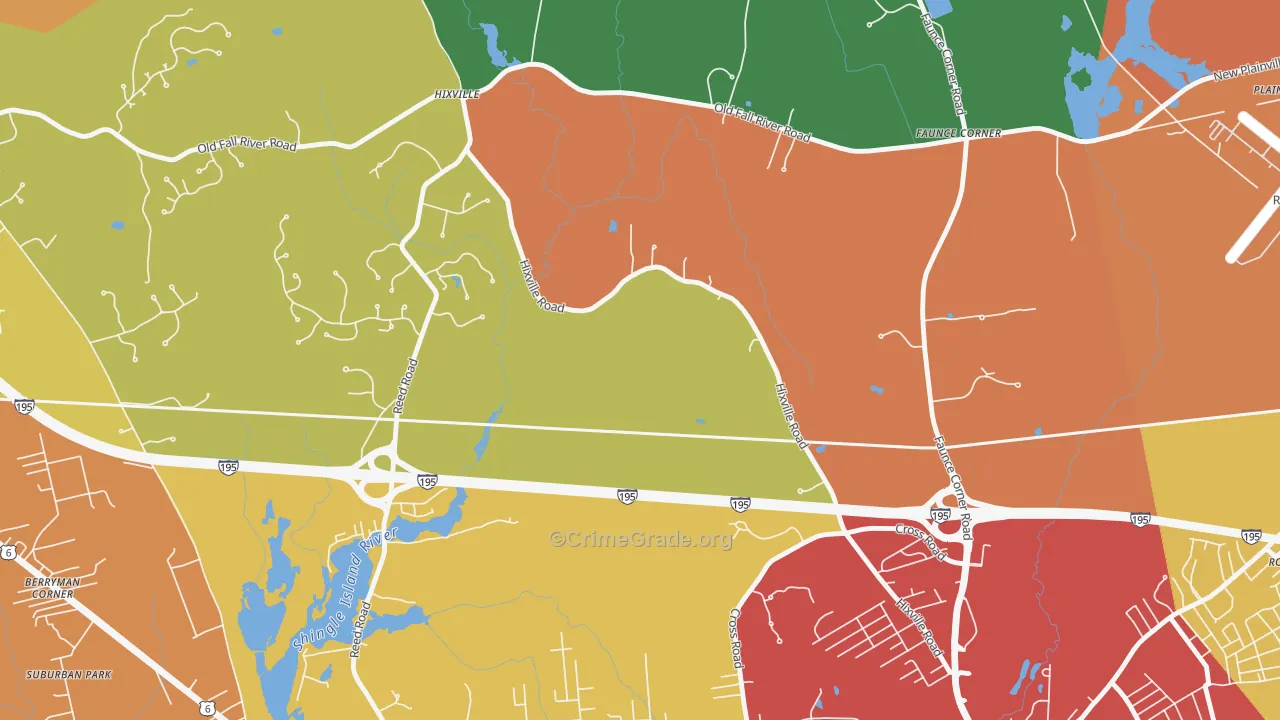 Kempton Croft, MA Map of Theft Rates