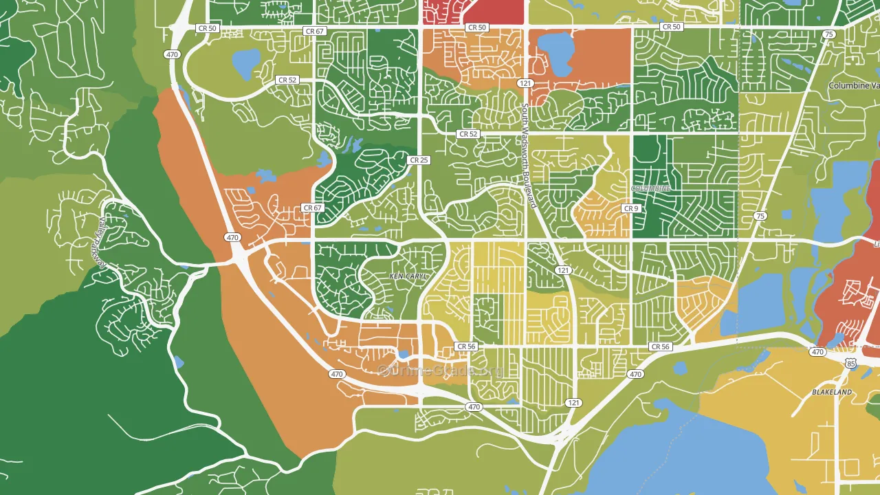 Ken Caryl, CO Map of Theft Rates