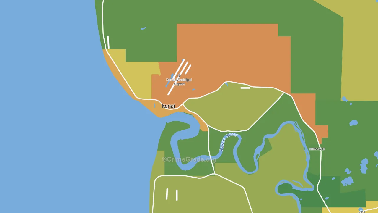 Kenai, AK Map of Theft Rates