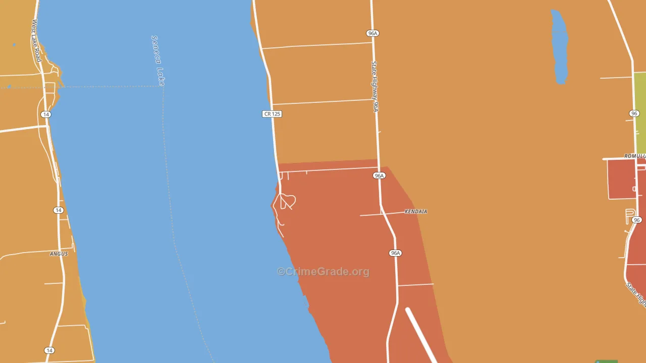 Kendaia, NY Map of Theft Rates