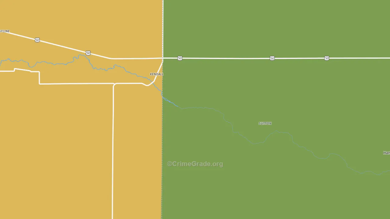 Kendall, KS Map of Theft Rates
