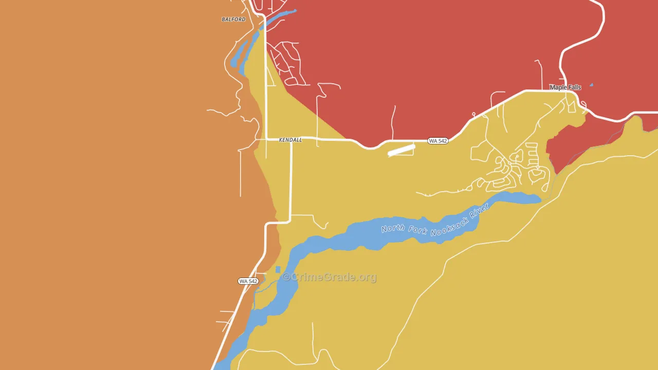 Kendall, WA Map of Theft Rates