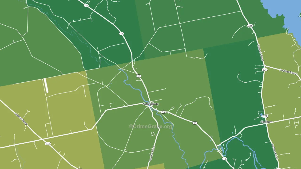 Kenduskeag, ME Map of Theft Rates