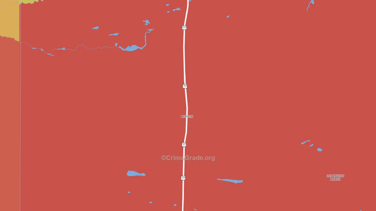 Kenedy County, TX Map of Theft Rates