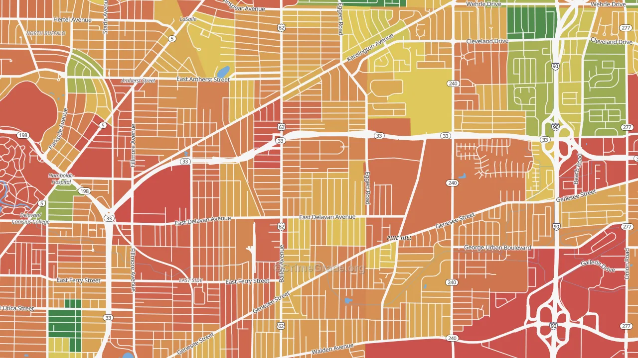 Kenfield, Buffalo, NY Map of Theft Rates