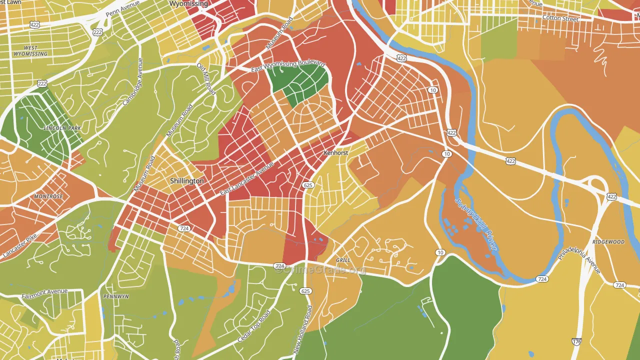 Kenhorst, PA Map of Theft Rates