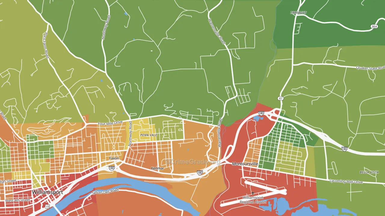 Kenmar, PA Map of Theft Rates