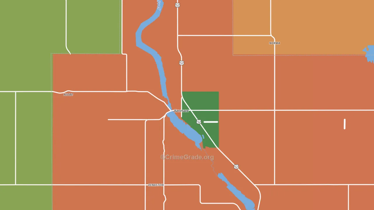 Kenmare, ND Map of Theft Rates