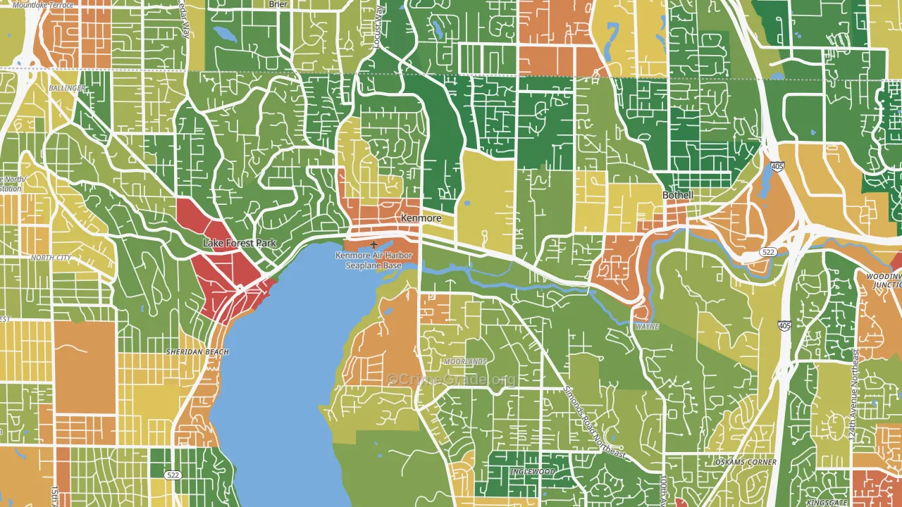 Kenmore, WA Map of Theft Rates