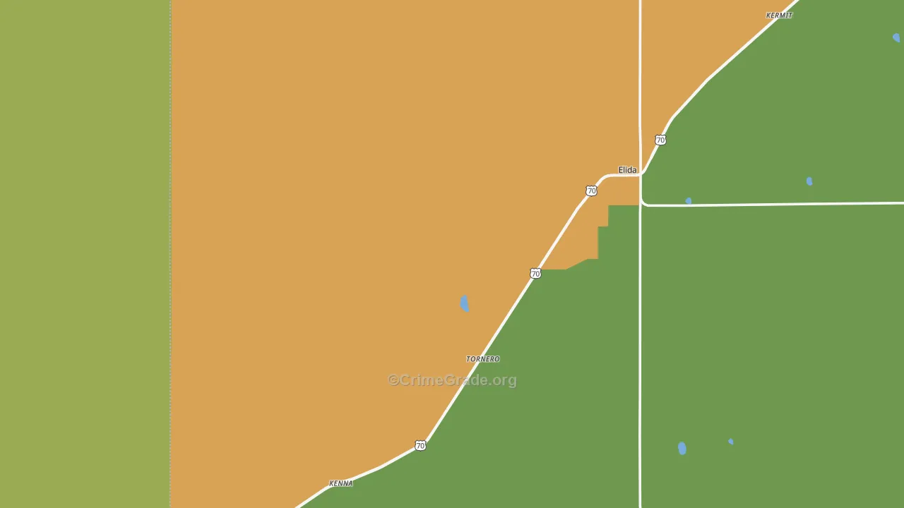 Kenna, NM Map of Theft Rates